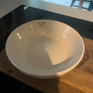 White Ceramic Bowl with 'YUM' Rae Dunn